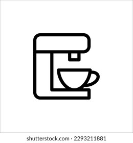 Eine Tasse Kaffee-Ikone. Cup flach Symbol. Leuchtende Zeichen für das Design-Logo, ein einfaches, qualitativ hochwertiges Umrisssymbol für Webdesign oder eine mobile App auf weißem Hintergrund