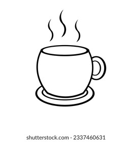 Cup of coffee icon. Cup flat icon. Thin line signs for design logo, visit card, etc. Single high-quality outline symbol for web design or mobile app. Cup outline pictogram.