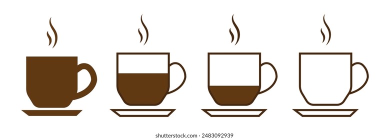 Cup of coffee icon. Cup flat icon. Thin line signs for design logo, visit card, etc. Single high-quality outline symbol for web design or mobile app. Cup outline pictogram.