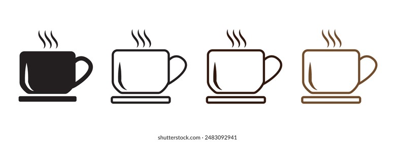 Cup of coffee icon. Cup flat icon. Thin line signs for design logo, visit card, etc. Single high-quality outline symbol for web design or mobile app. Cup outline pictogram.