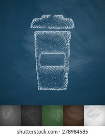 cup of coffee icon. Hand drawn vector illustration. Chalkboard Design