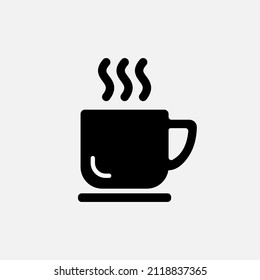 Cup of coffee icon isolated flat design vector illustration on white background.