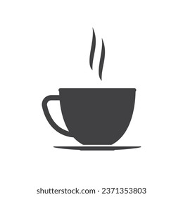 Cup of coffee icon isolated flat design vector illustration on white background.