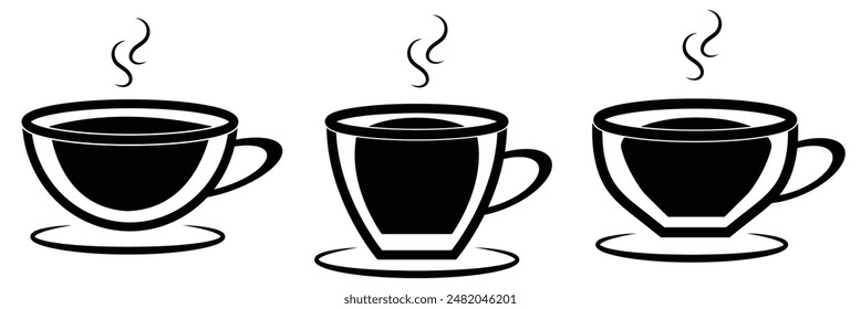  Taza de café. Icono de taza de café. Icono de café aislado sobre fondo blanco. Ilustración vectorial.