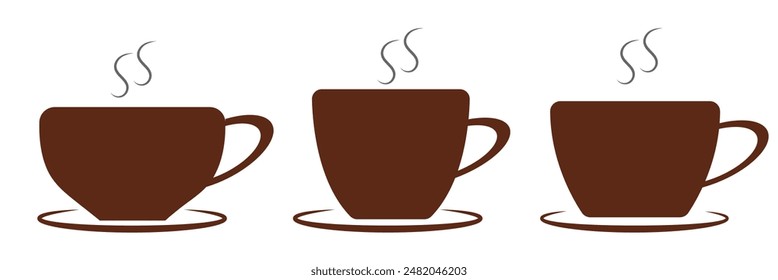  Cup of coffee. Coffee cup icon. Coffee icon isolated on white background. Vector Illustration.