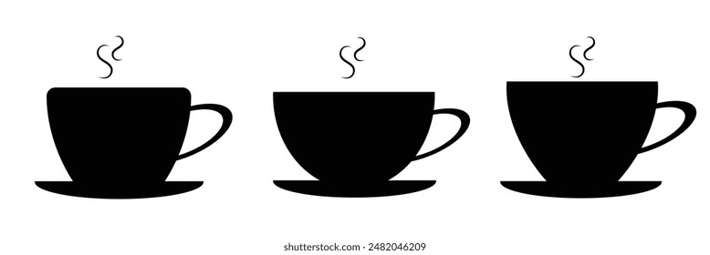  Cup of coffee. Coffee cup icon. Coffee icon isolated on white background. Vector Illustration.