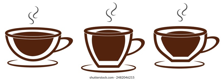  Taza de café. Icono de taza de café. Icono de café aislado sobre fondo blanco. Ilustración vectorial.