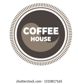Cup of coffee icon for logo. Brown vector isolated illustration.