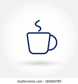 Cup of coffee icon. Modern line icon design. Modern icons for mobile interface. Vector illustration. 