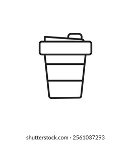 Cup of Coffee Icon, outline icon, black and white vector