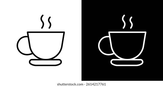 Cup of coffee icon outline collection for web design