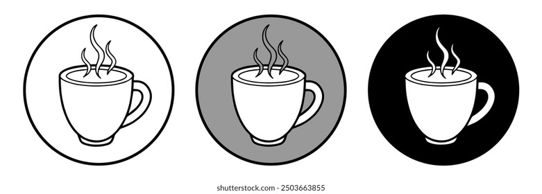 Cup of coffee icon. Set of Cup flat icons. Thin line signs for design logo, visit card, etc. Single high-quality outline symbol for web design or mobile app. Cup outline pictogram.