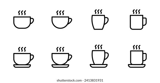 Cup of coffee icon set vector illustration