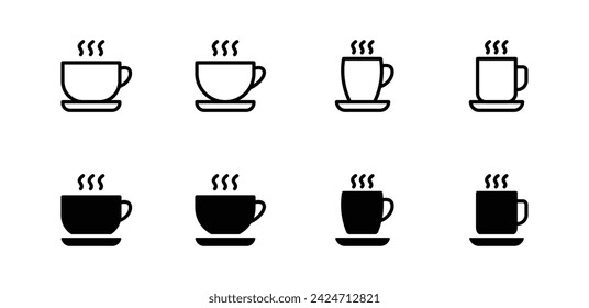 Cup of coffee icon set vector illustration
