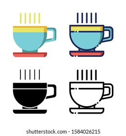 Cup Coffee Icon Set - Winter Holidays