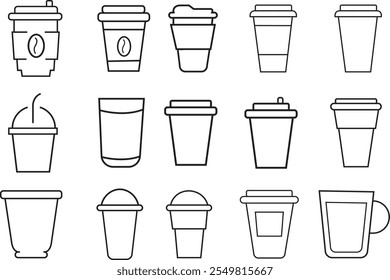 Cup coffee icon. Silhouette tea cup symbol, espresso sign in vector flat. Coffee cup icon flat set, pack, collection. Vector illustration symbol and bonus pictogram.