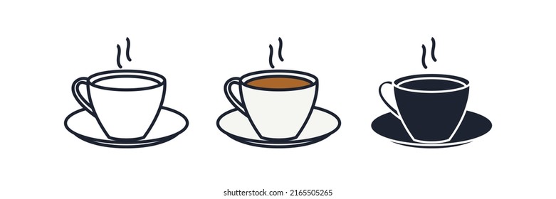 Plantilla de símbolo del icono de la copa de café para la colección de diseño gráfico y web ilustración vectorial