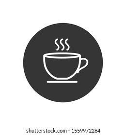 Copa de café. Plantilla de icono de café color blanco editable en gris. Símbolo de café Signo vectorial plano aislado en fondo blanco. Ilustración vectorial de logotipo simple para diseño gráfico y web