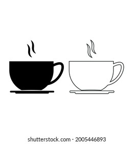 Cup of coffee icon vector flat style illustration