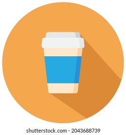 diseño plano vectorial de icono de café por taza. ilustración de icono coloreado.