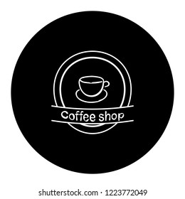 Cup of coffee icon vector illustration on black background EPS10