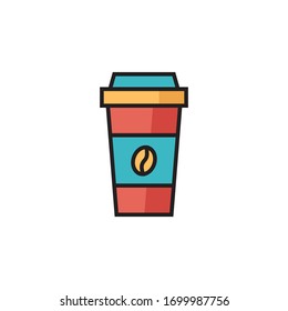 cup coffee icon vector illustration filled outline style design. isolated on white background