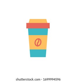 cup coffee icon vector illustration flat style design. isolated on white background