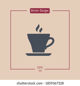 Cup of coffee icon. Vector illustration EPS 10.