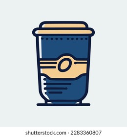 ilustración vectorial de icono de taza de café. ilustración de taza de café caliente.
