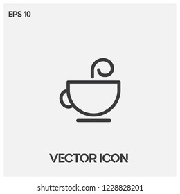 Cup of coffee icon vector illustration.Flat cup of tea icon.Premium quality.