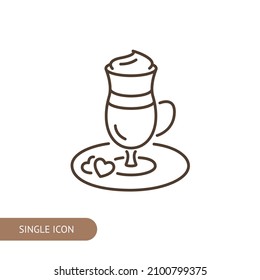 cup of coffee icon for web design, menu, app, poster, ads, postcard and magazine