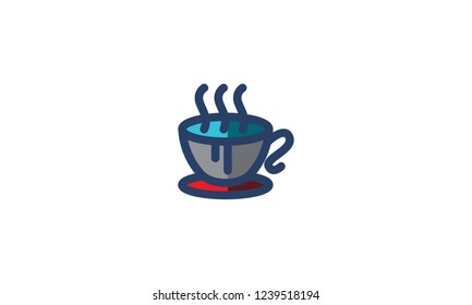 Cup Coffee Icon Winter Template Vector