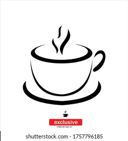 Cup Of Coffee Icon.Flat design style vector illustration for graphic and web design.