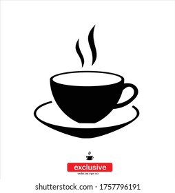 Cup Of Coffee Icon.Flat design style vector illustration for graphic and web design.