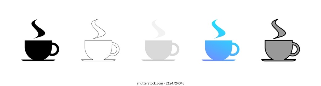Iconos de la copa de café. Ilustración vectorial moderna aislada sobre fondo blanco. EPS 10