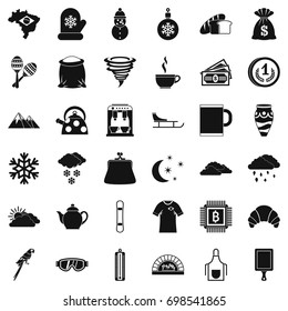 Cup of coffee icons set. Simple style of 36 cup of coffee vector icons for web isolated on white background
