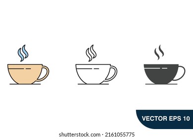 cup of coffee icons  symbol vector elements for infographic web