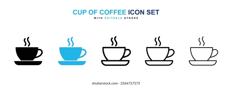 Cup of coffee icons vector collection pack.