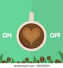Cup of coffee, Idea concept, flat color