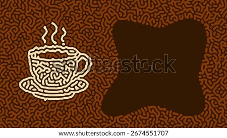 A Cup of Coffee Illustration in Abstract Style Background with Copy Space for International Coffee Day Greeting Card or Digital Post in Webpage, Apps and Social Media. Perfect print for Unique Menu.