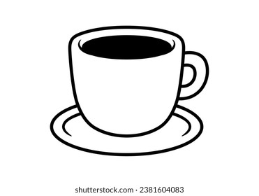 Cup of Coffee Illustration With Black Outline