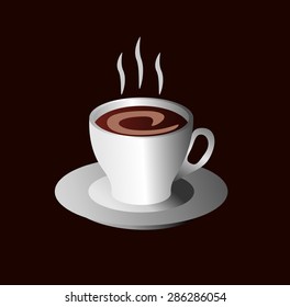 A cup of coffee illustration. A cup of chocolate milk illustration.