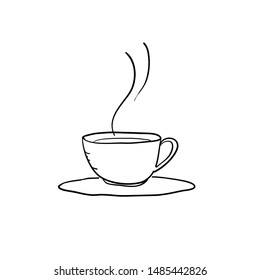 cup of coffee illustration doodle handdrawn cartoon style vector