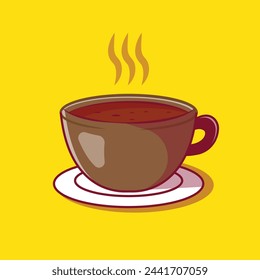Eine Tasse Kaffee-Illustration. Kaffee mit Logo Design Illustration