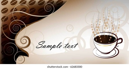 cup of coffee, illustration on white gradient background