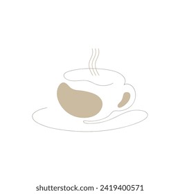 A cup of coffee. Illustration. Vector. EPS10. Line art.
