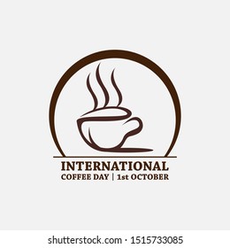 Cup of coffee illustration vector. International Coffee Day vector stock illustration