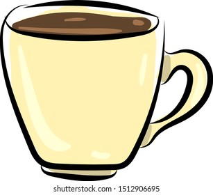 Cup des Kaffees, Illustration, Vektorgrafik auf weißem Hintergrund.