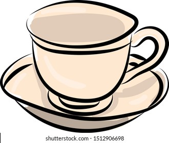 Cup of coffee, illustration, vector on white background.