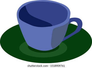 Xícara de café, ilustração, vetor sobre fundo branco.